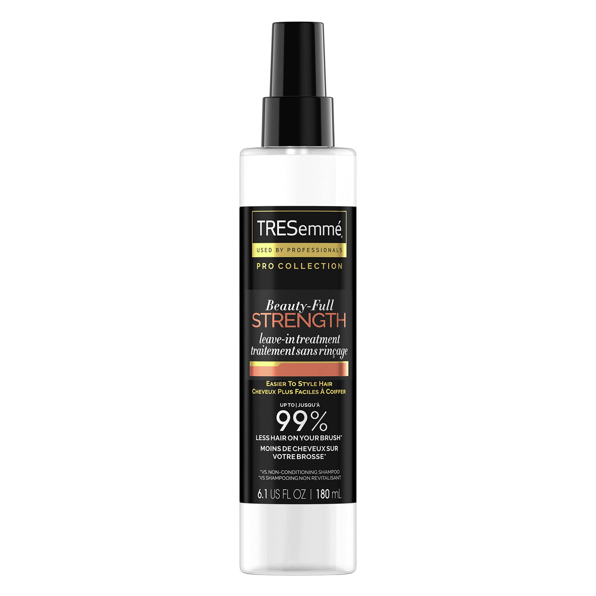 TRESemmé Beauty-Full Strength Leave-In bottle for stronger hair.