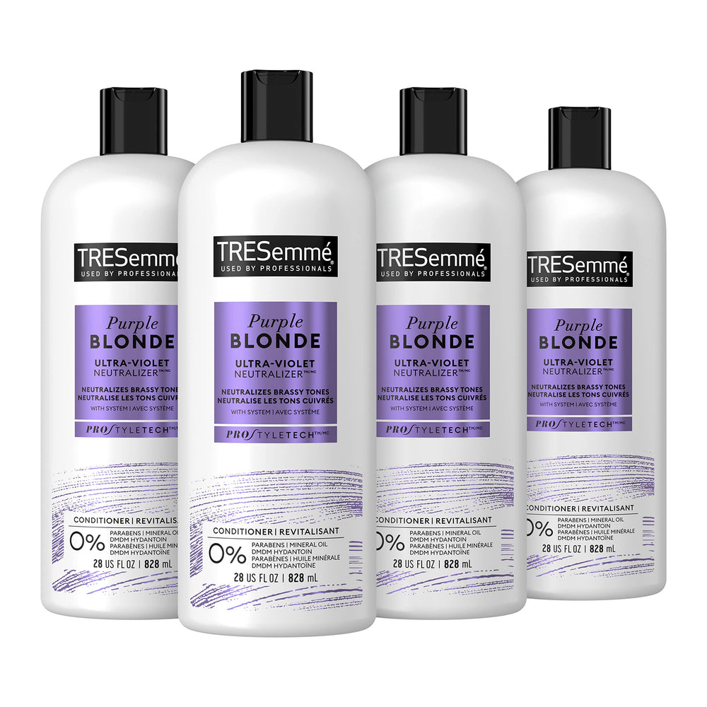 TRESemmé Purple Blonde Conditioner bottle 28oz neutralizes brass and preserves cool tones.