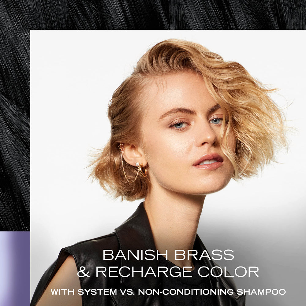 TRESemmé Purple Blonde Conditioner close-up label highlights Ultra-Violet Neutralizer.