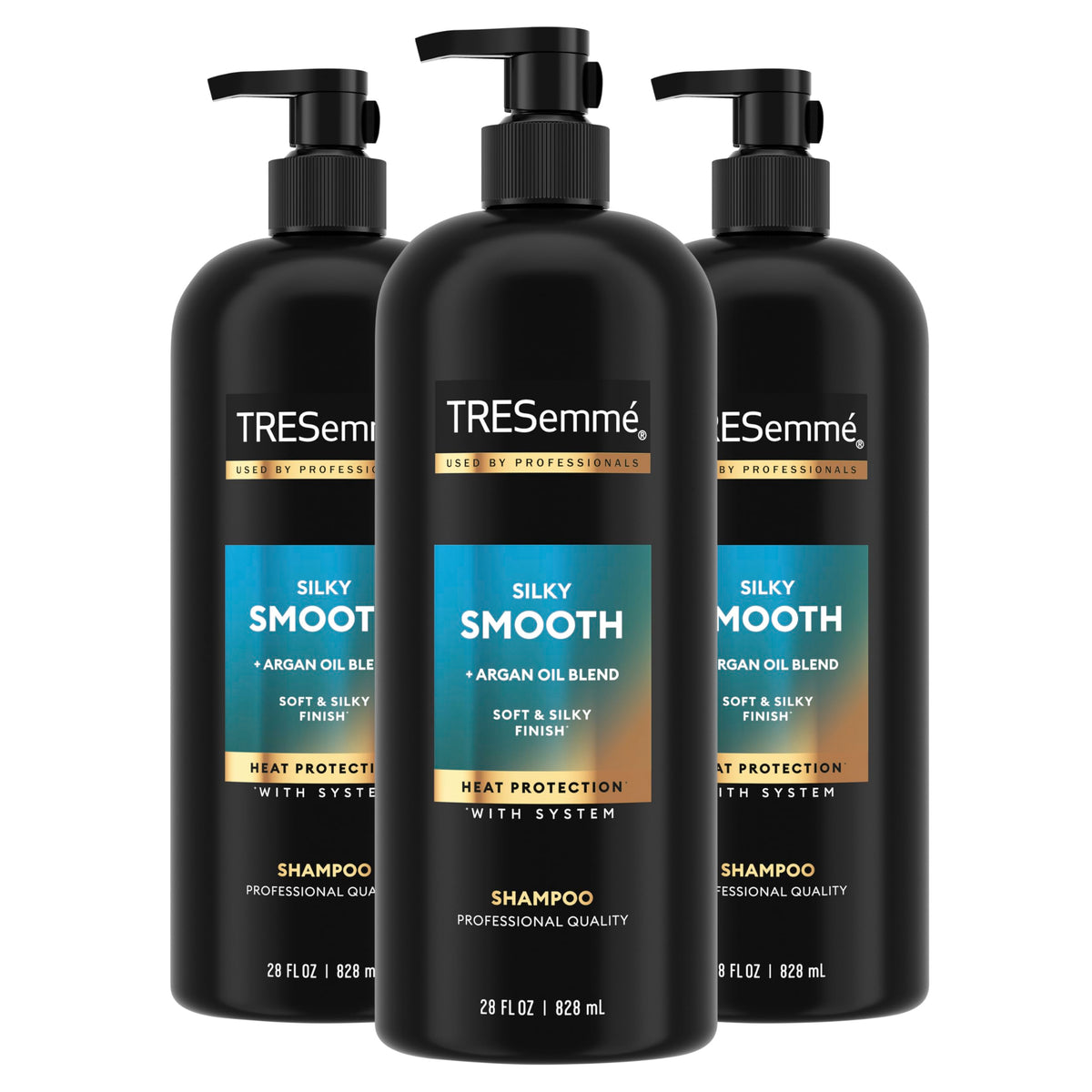 TRESemmé Silky Smooth Shampoo bottle demonstrating professional quality for frizz control in daily use