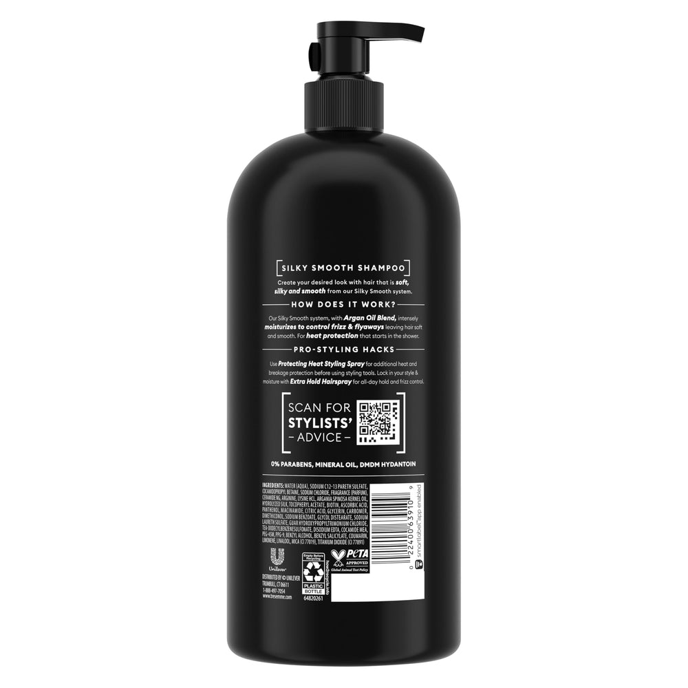 Applying the smooth shampoo lather shows the smoothing system at work on hair