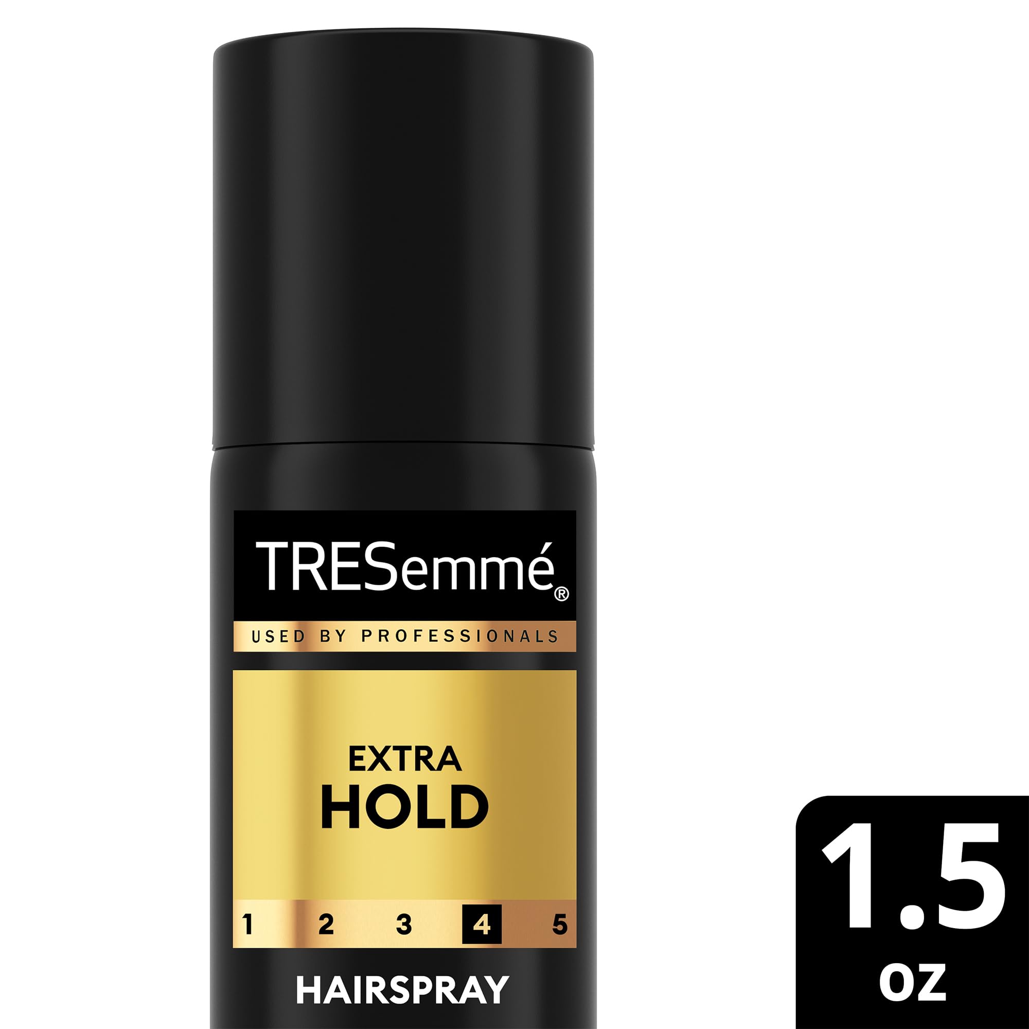 TRESemmé travel packaging on display for airline carry-on convenience.