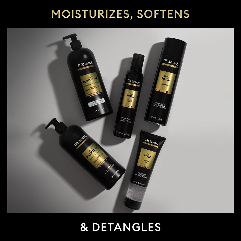 TRESemmé mini spray in use demonstrates quick mist for touch-ups.