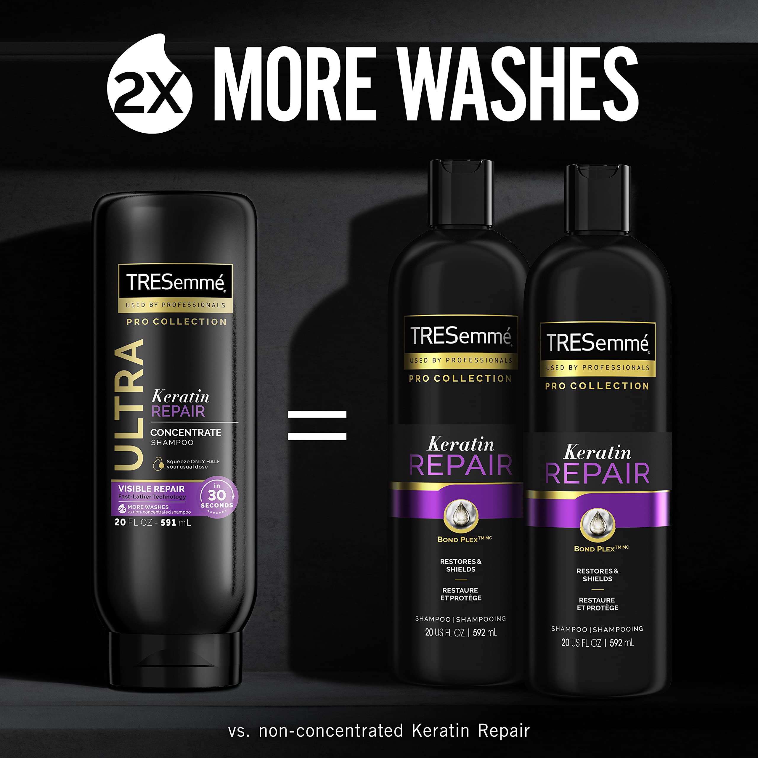 Shiny, smooth hair after using the repair system