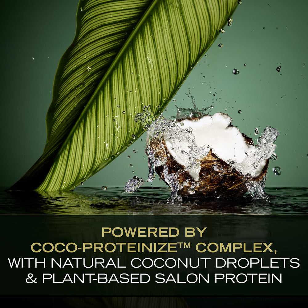 Hair with high shine and fluid movement after using the volume conditioner.
