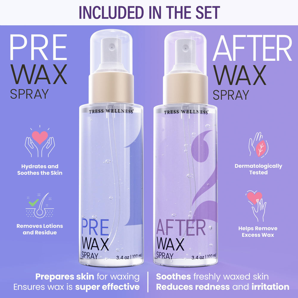 Tress Wellness after-wax spray bottle for soothing hydration after waxing