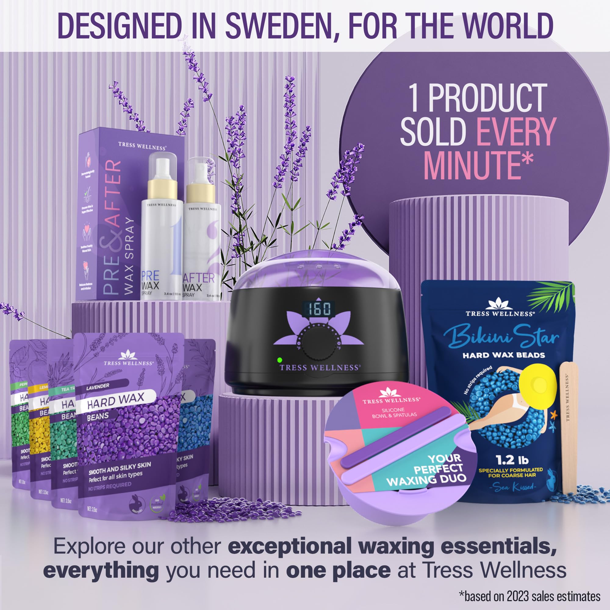 Tress Wellness esthetician wax supplies kit in professional setup