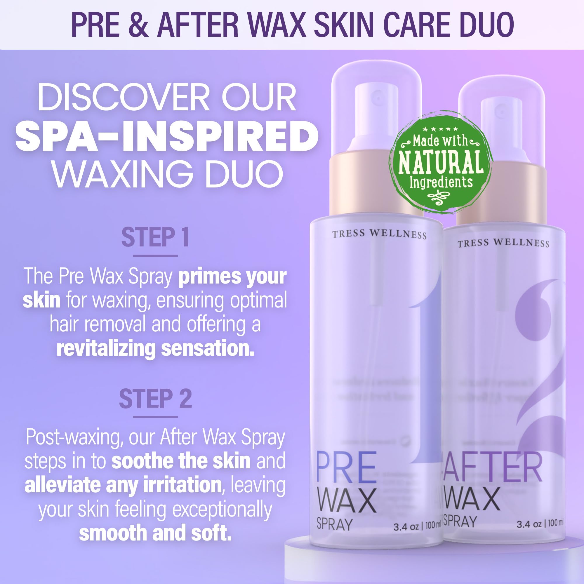 Tress Wellness wax care kit flat lay showing complete waxing care