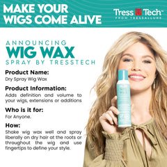 Close-up of TressAllure wig wax spray dispensing for even coverage.