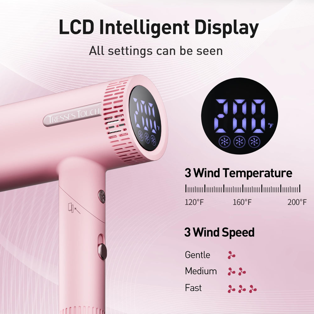 Tresses Touch digital display tracks heat and speed for repeatable results.