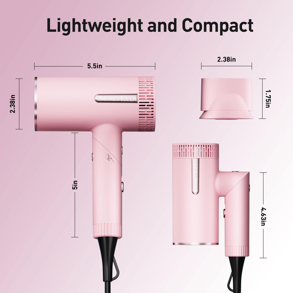 Tresses Touch folded design enables compact storage and travel convenience.
