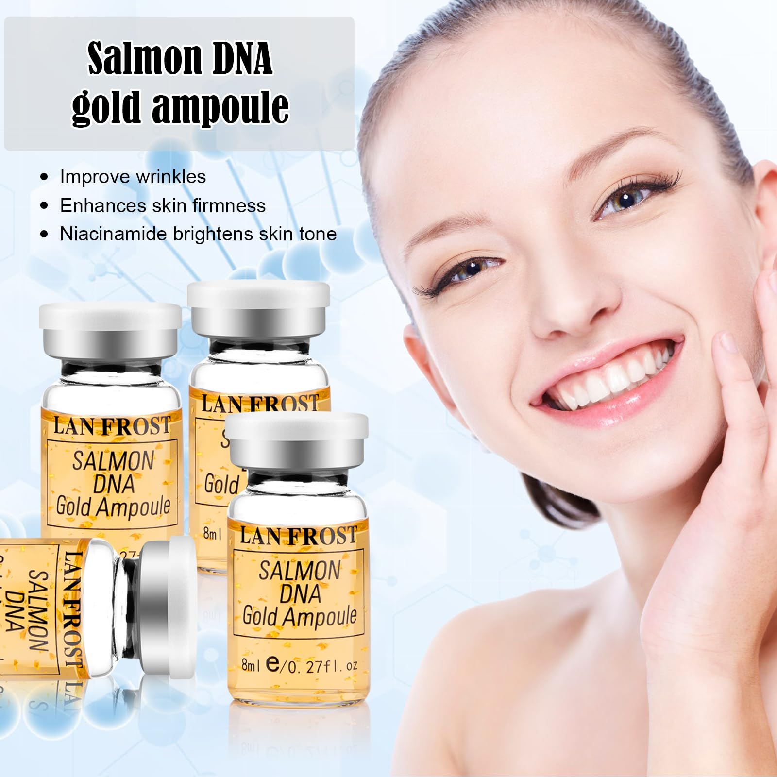 TRESSON Salmon DNA Gold Ampoule bottle for intense hydration.