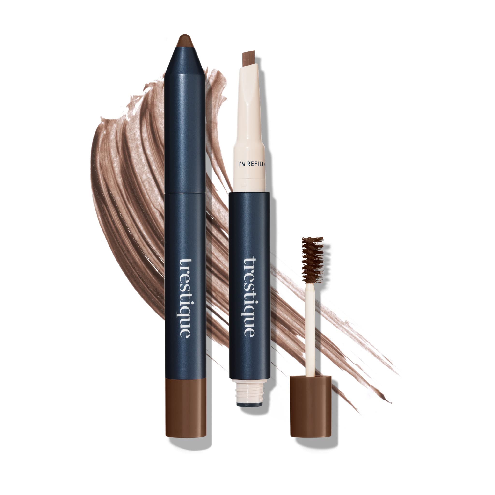 TRE'STIQUE Brow Pencil and Gel angled tip for precise definition.
