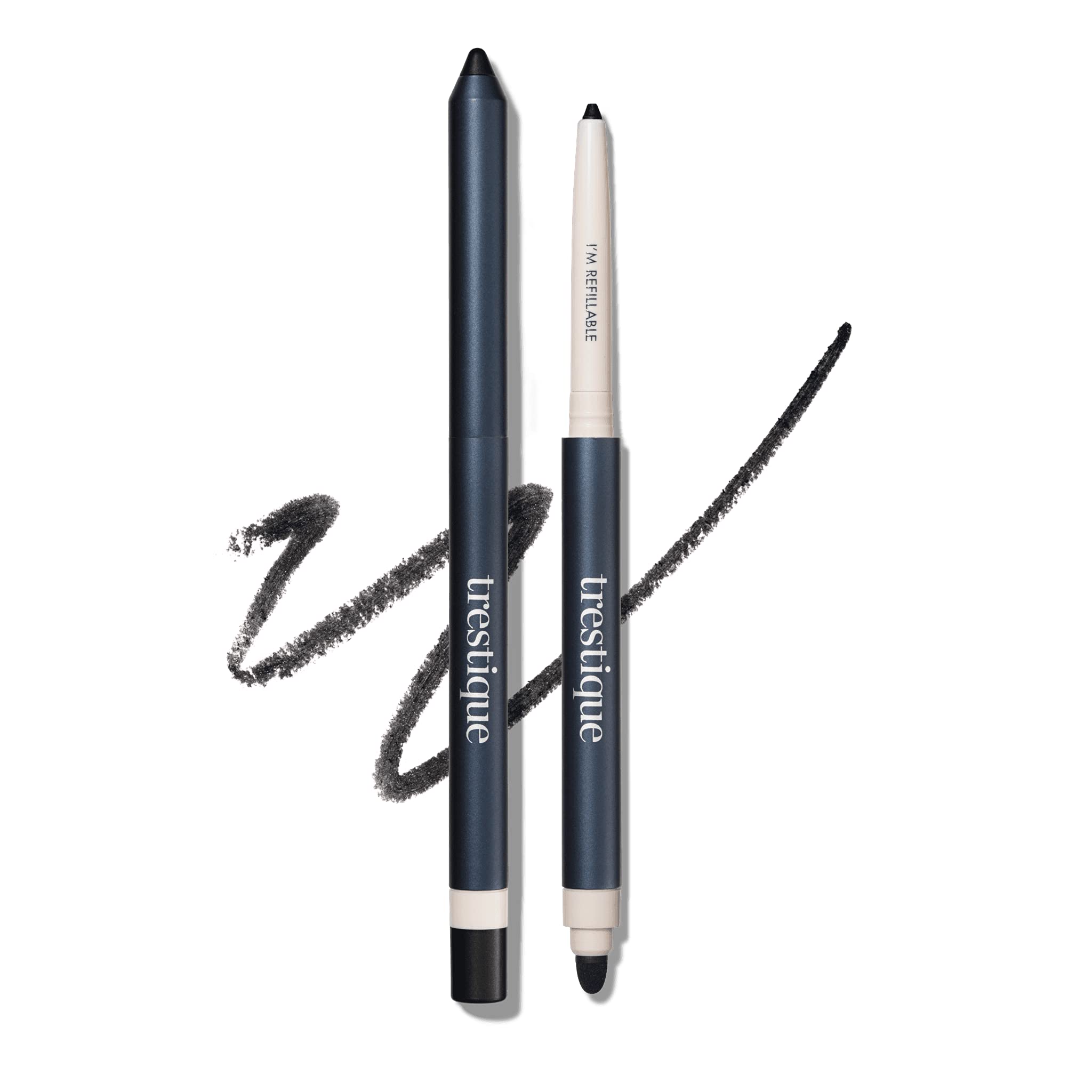TRE'STIQUE Eyeliner with built-in smudger and sharpener for precise, blendable definition.