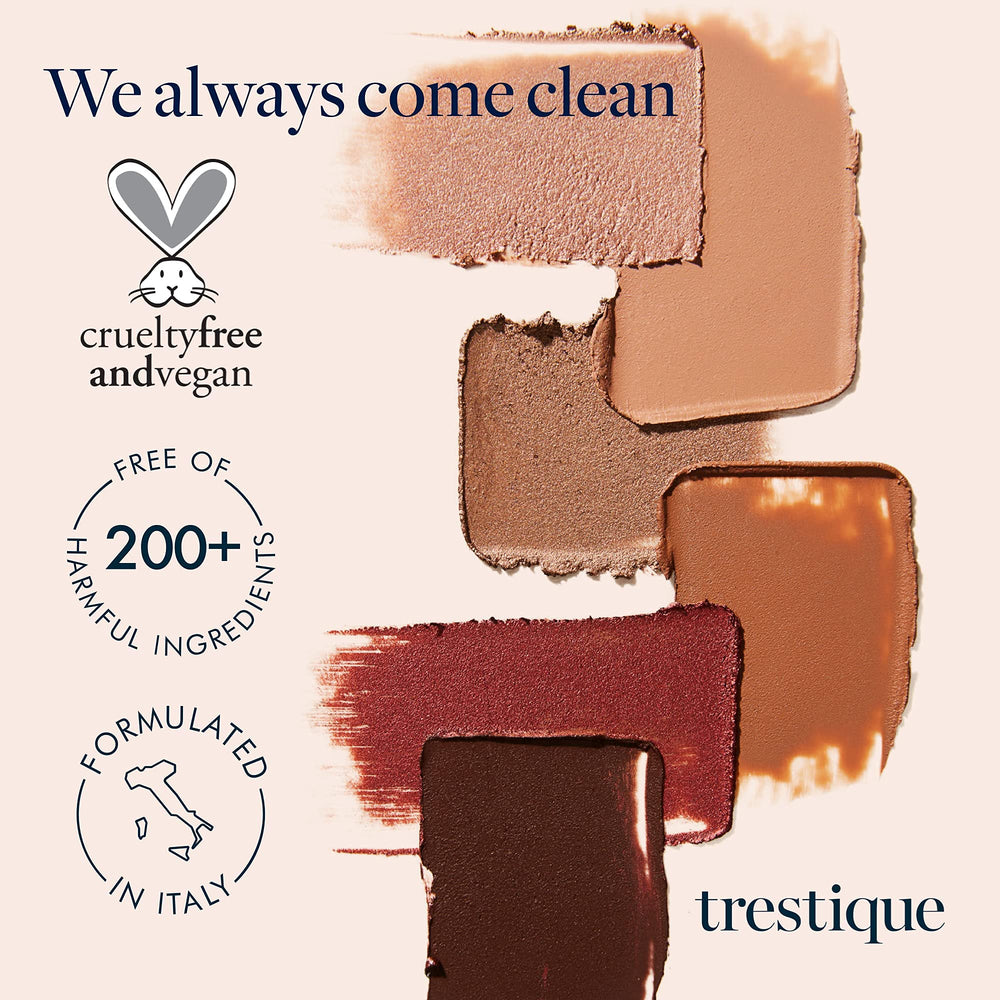 TRE'STIQUE vegan cruelty-free label accompanies the glow-ready formula