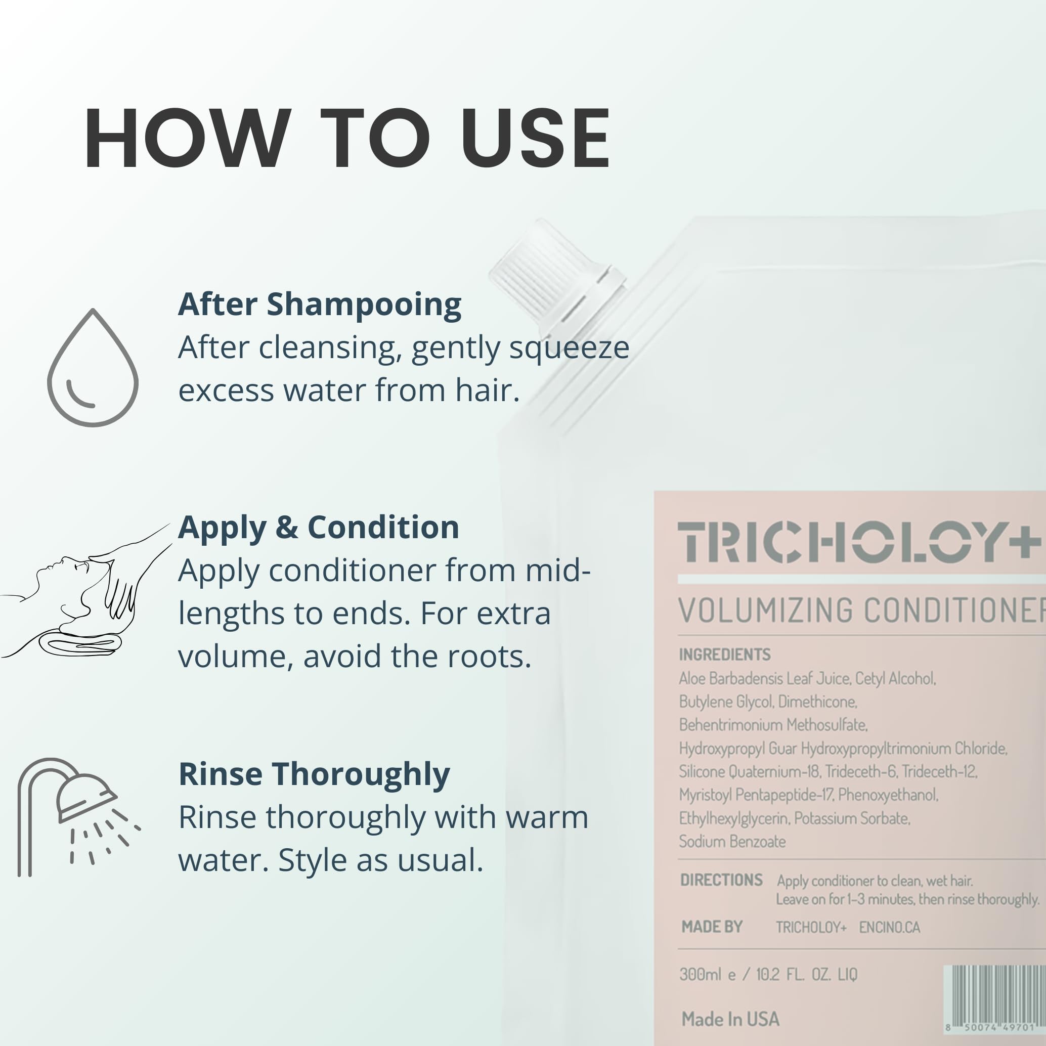 Tricholoy+ aloe hydration close-up conveys soothing moisture balance