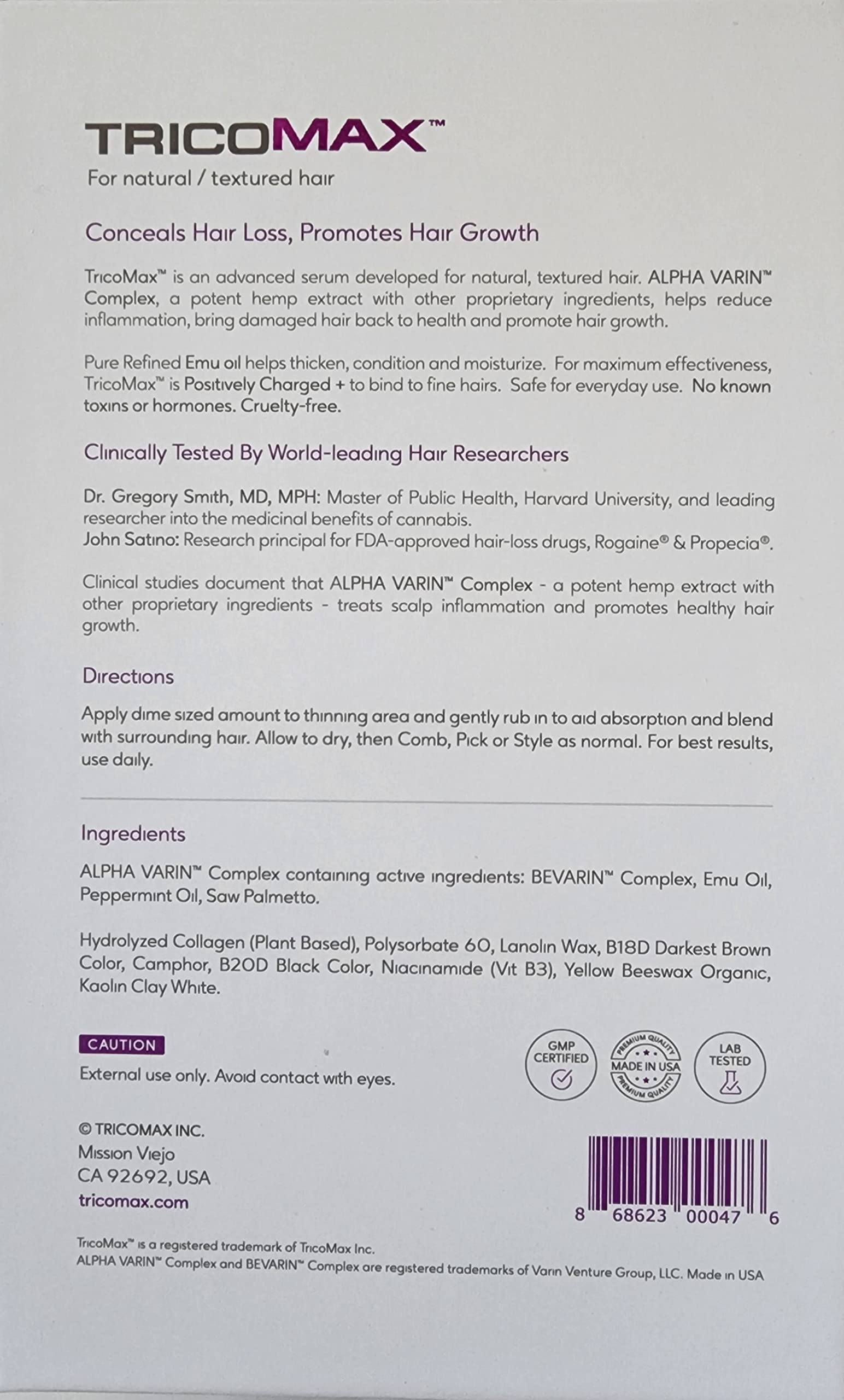 Cruelty-free packaging and toxin-free formula from Tricomax