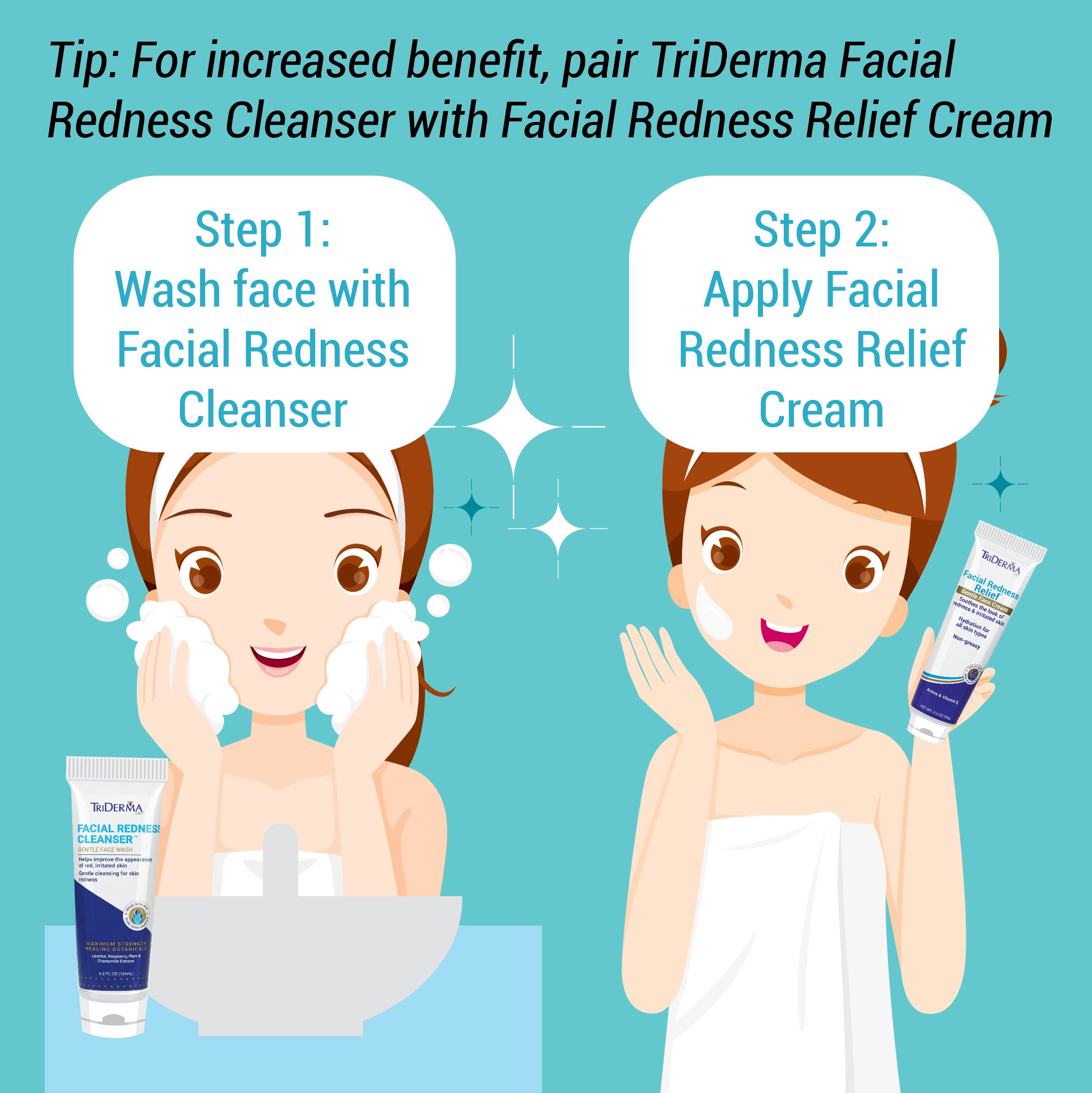 TriDerma AP4 Aloe Vera Complex graphic highlights healing properties.