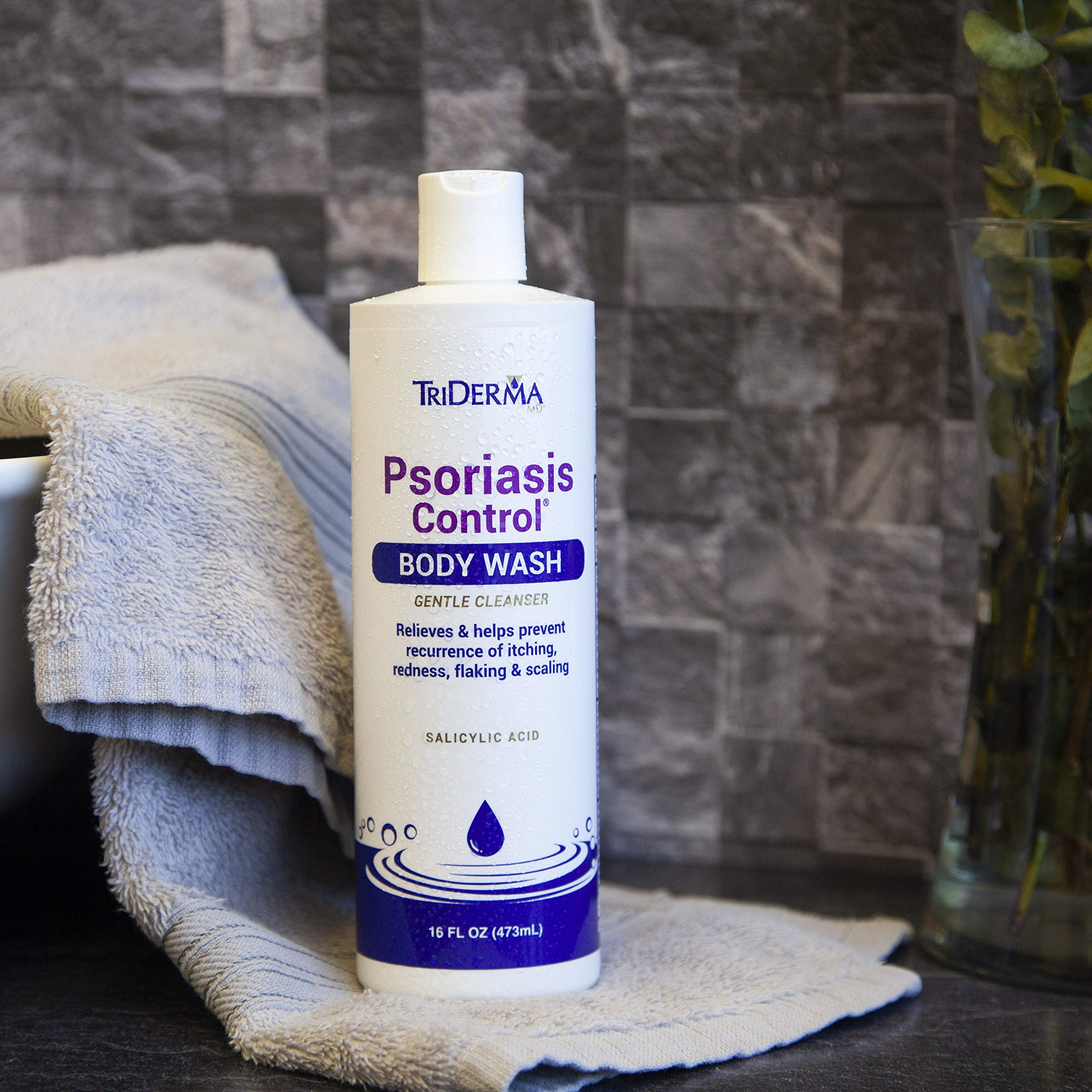 TriDerma daily care routine setup suggests healthier-looking skin with routine