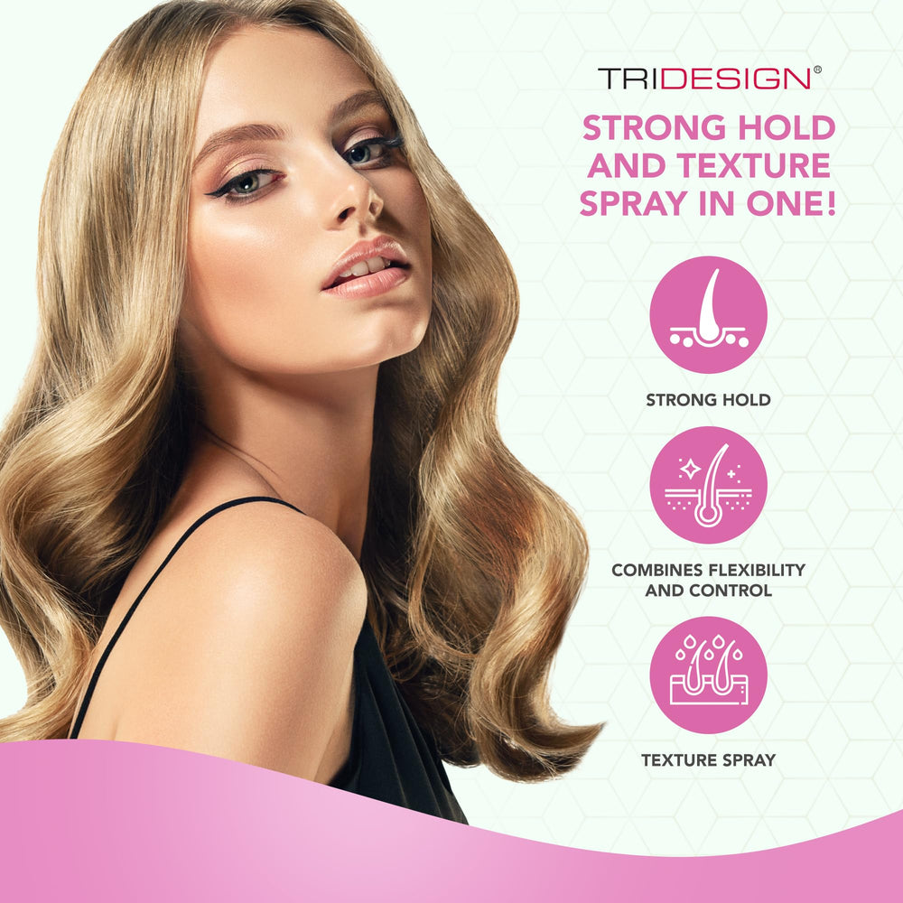 TRI Design Aerogel Hairspray flexible finish enables natural movement and brush-out.