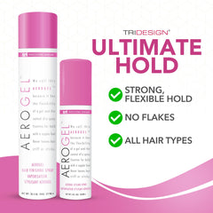 TRIDESIGN Aerogel hairspray large 10.5oz bottle delivers volume and long-lasting control.