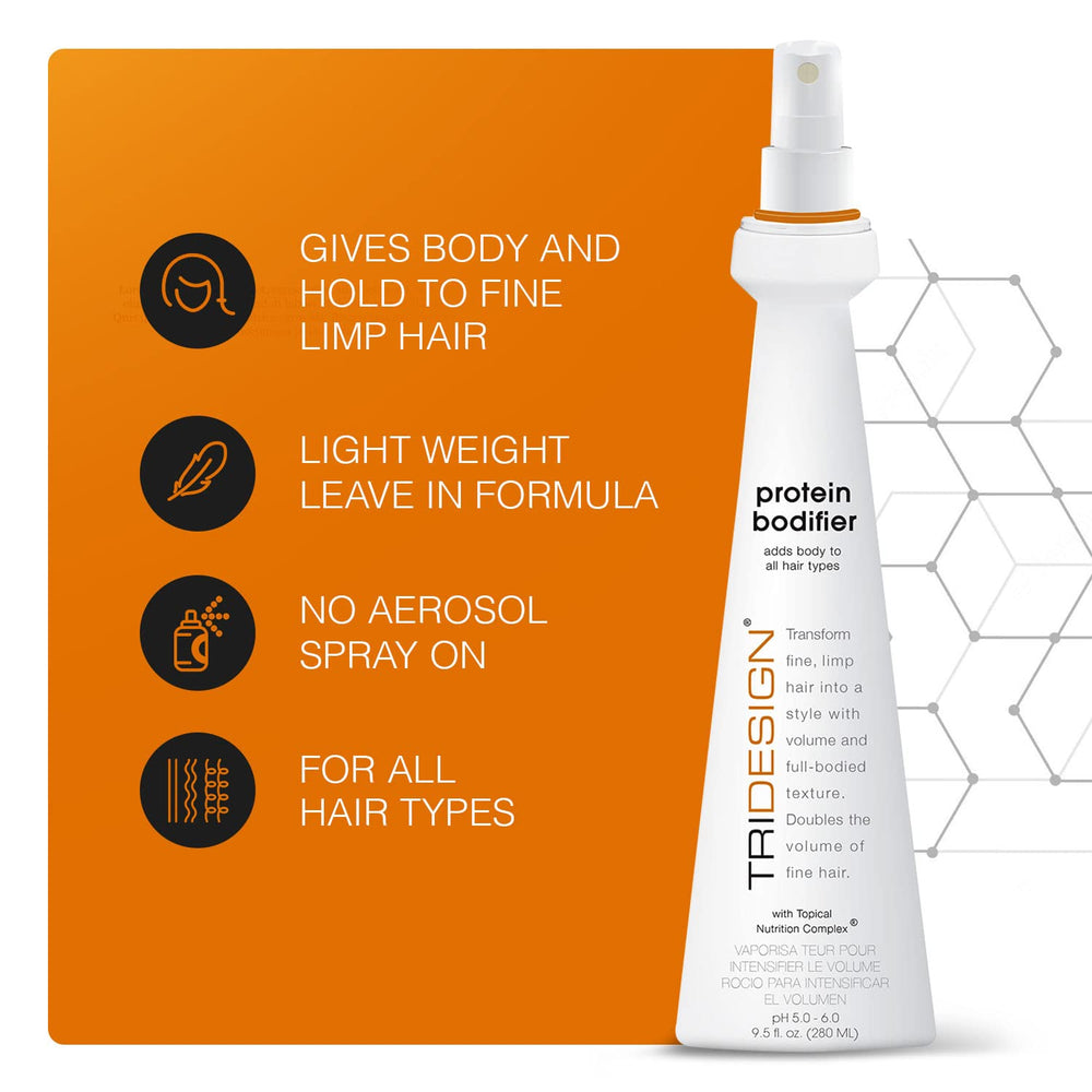 TRI Design Protein Bodifier bottle back reveals nourishing formula details and usage tips.