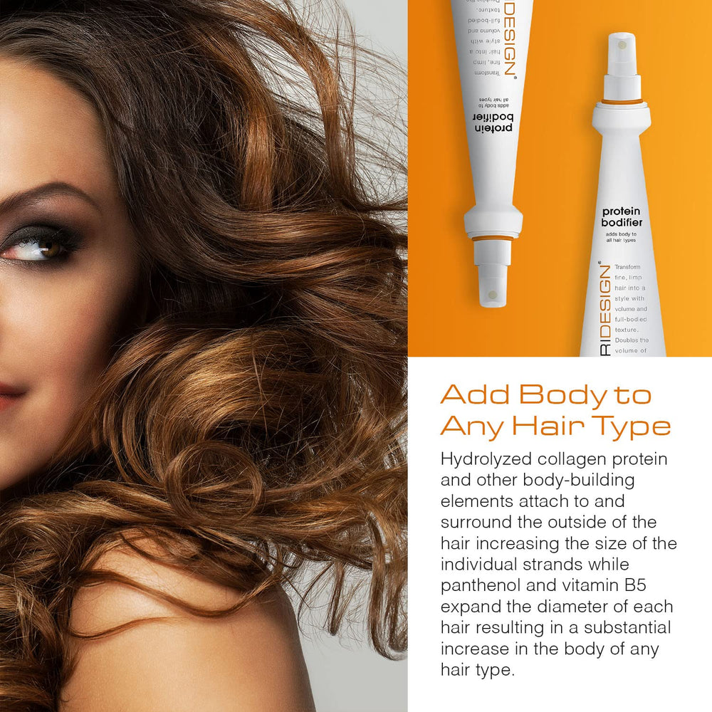 TRI Design Protein Bodifier hair-texture-closeup showcases improved texture and fullness.