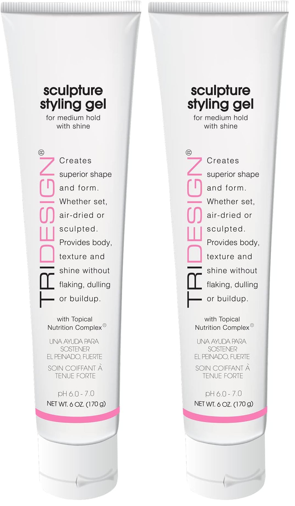 TRIDESIGN Sculpture Gel bottle shows strong hold for all hair types.