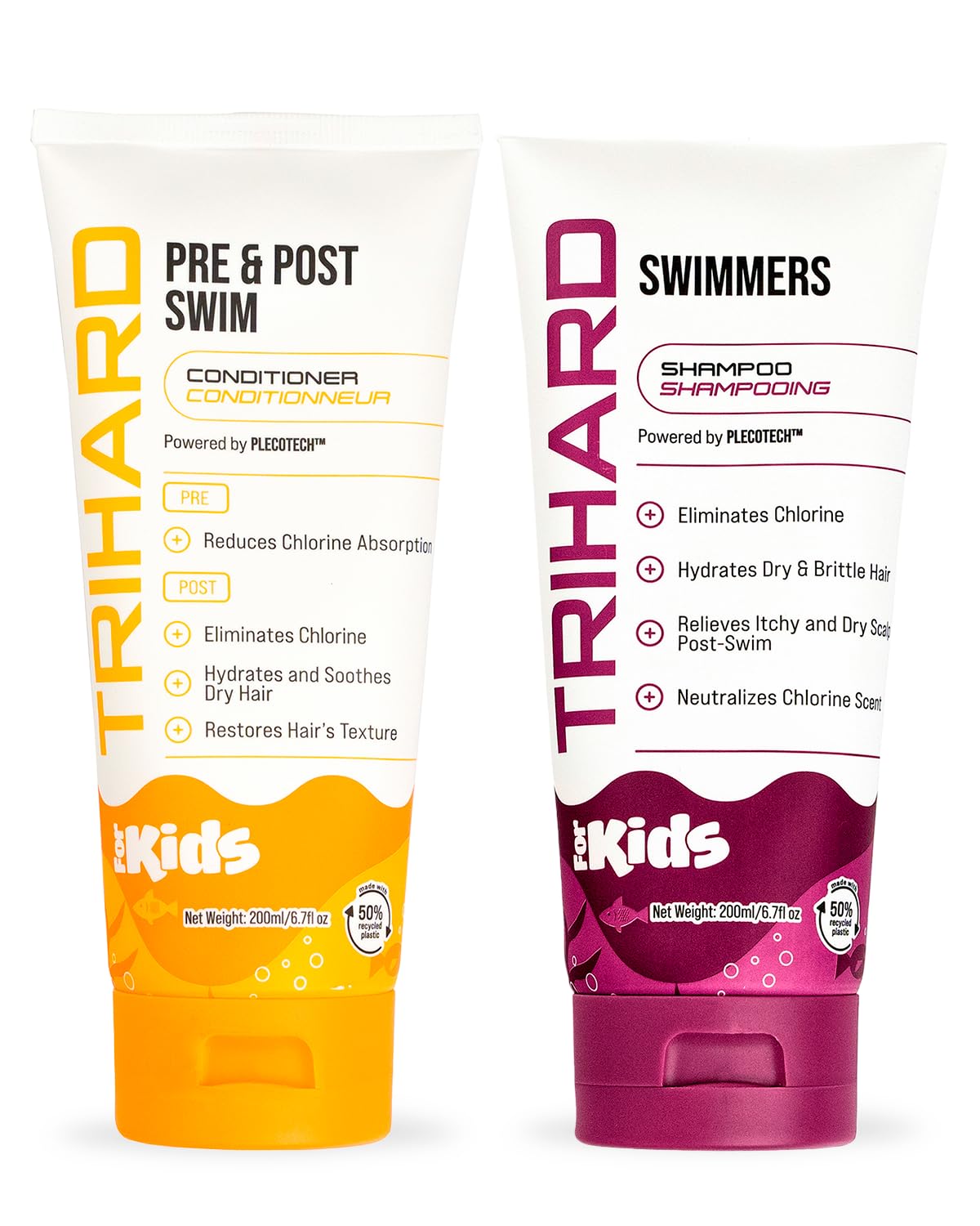 TRIHARD Kids Chlorine Defense shampoo bottle ready for pre-swim protection and gentle cleansing