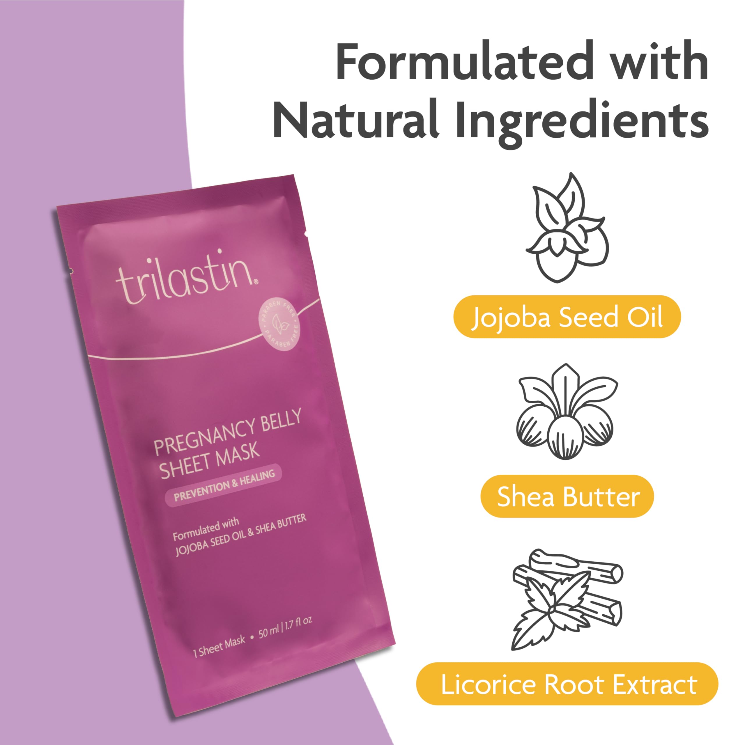 TriLASTIN Belly Mask leaves serum to massage into the skin after use