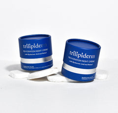 Trilipiderm Hyaluronic Acid and vitamins close-up suggests plumping hydration