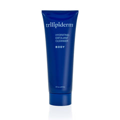 Trilipiderm hydrating exfoliant cleanser bottle showing gentle daily cleansing and hydration
