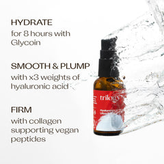 Trilogy Hyaluronic Acid+ Ultra Serum fragrance-free packaging suitable for sensitive skin