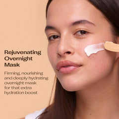 Trilogy overnight mask cream texture close-up, velvety and hydrating.
