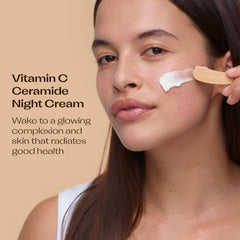 Trilogy Vitamin C Ceramide Night Cream close-up texture showing hydration