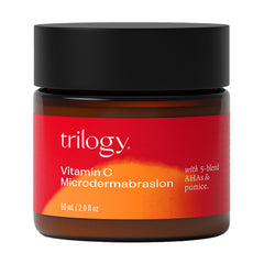 Trilogy Vitamin C Microdermabrasion bottle pump supports easy at-home exfoliation
