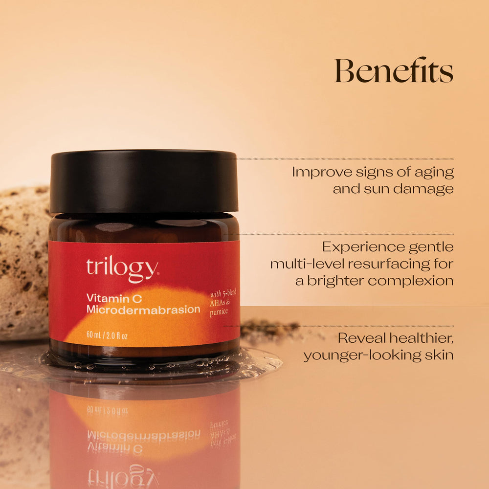 Trilogy Vitamin C Microdermabrasion AHAs blend for refined pores
