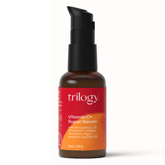 Trilogy Vitamin C Serum bottle close-up for radiant skin.