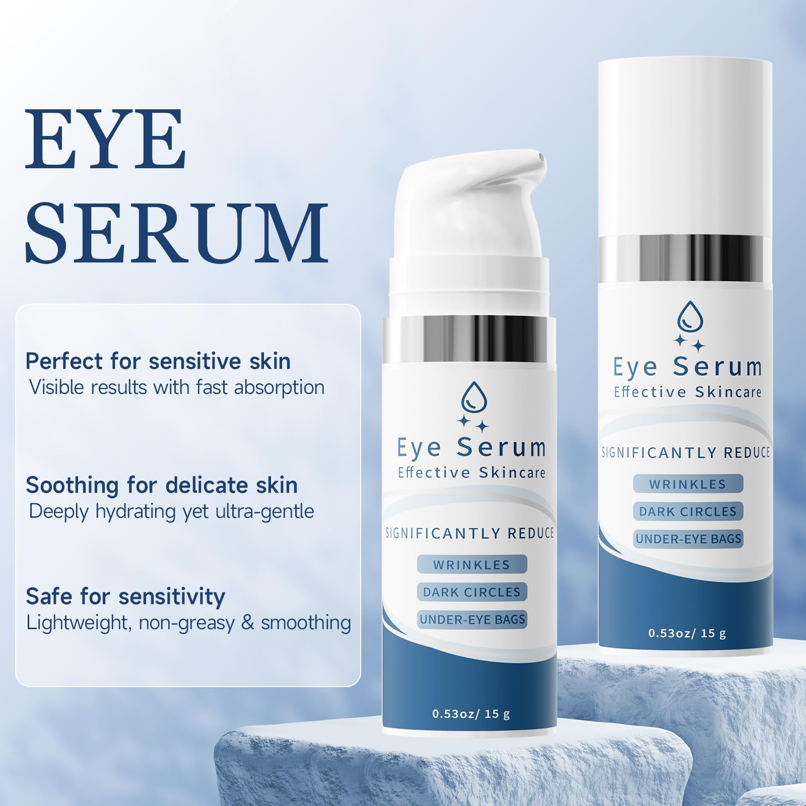 Close-up texture of TRIMYFITER eye cream showing smooth consistency.