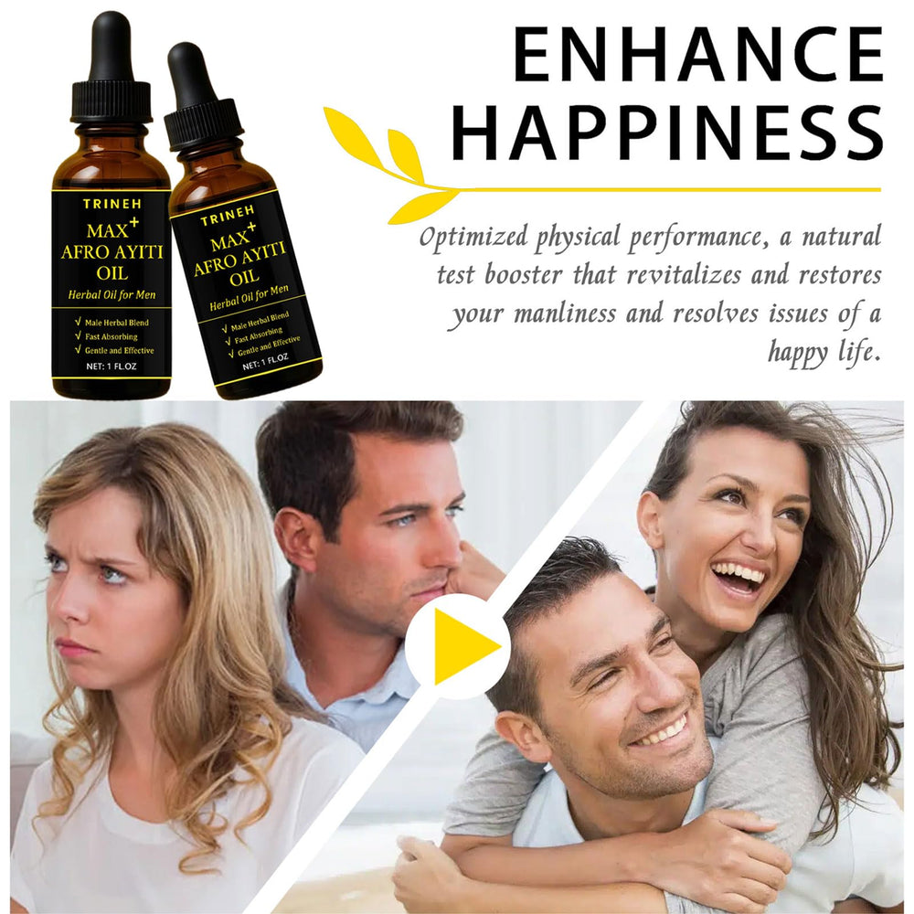 Trineh Max+ Afro Ayiti Oil for Men travel-size bottle ready for on-the-go care