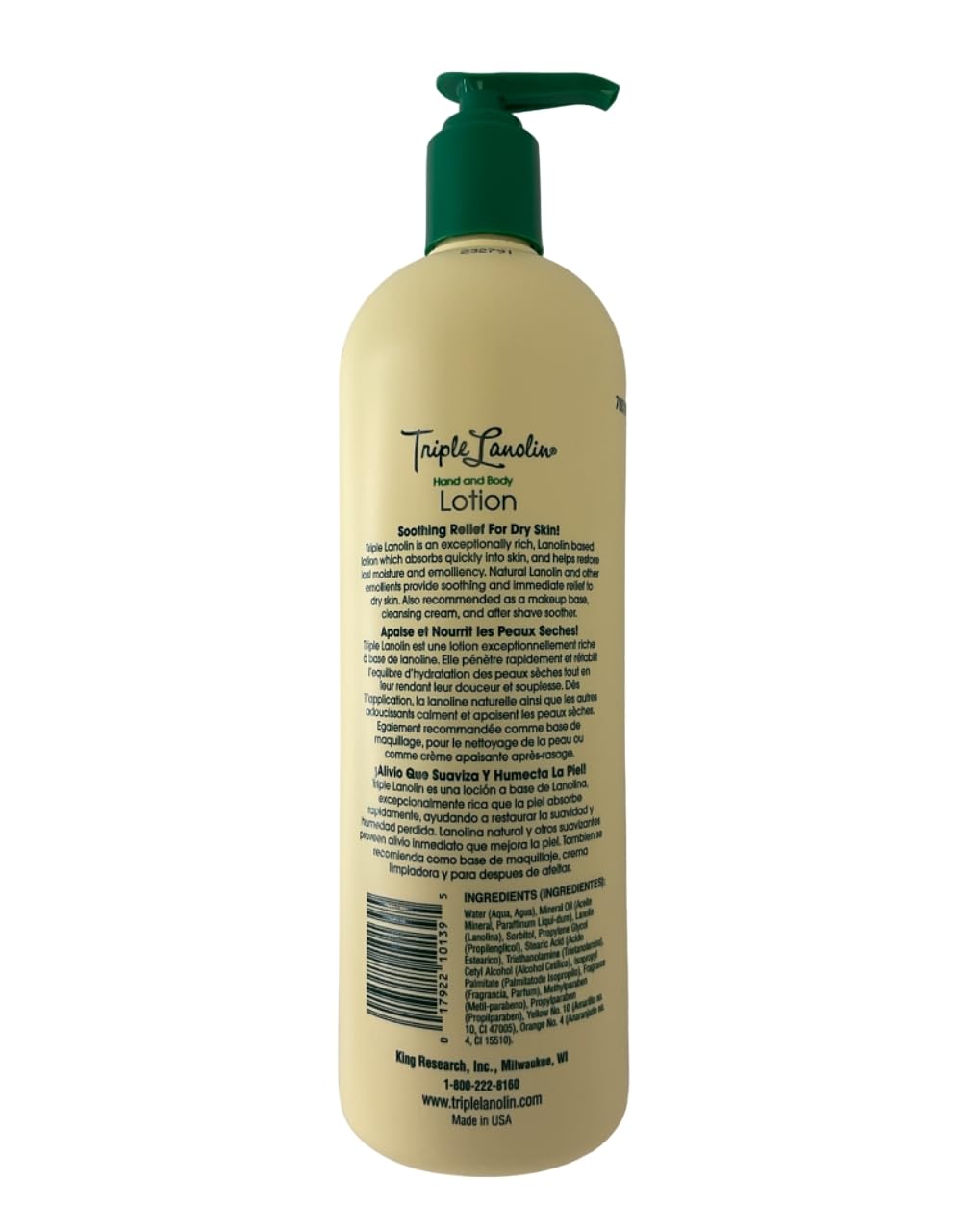 Hands applying Triple Lanolin lotion for moisturized skin.