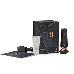 TriPollar Stop Vx 2 in hand during a home facial session for targeted warmth.