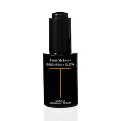 Trish McEvoy Brighten and Glow serum bottle provides lightweight hydration for radiant, even skin.