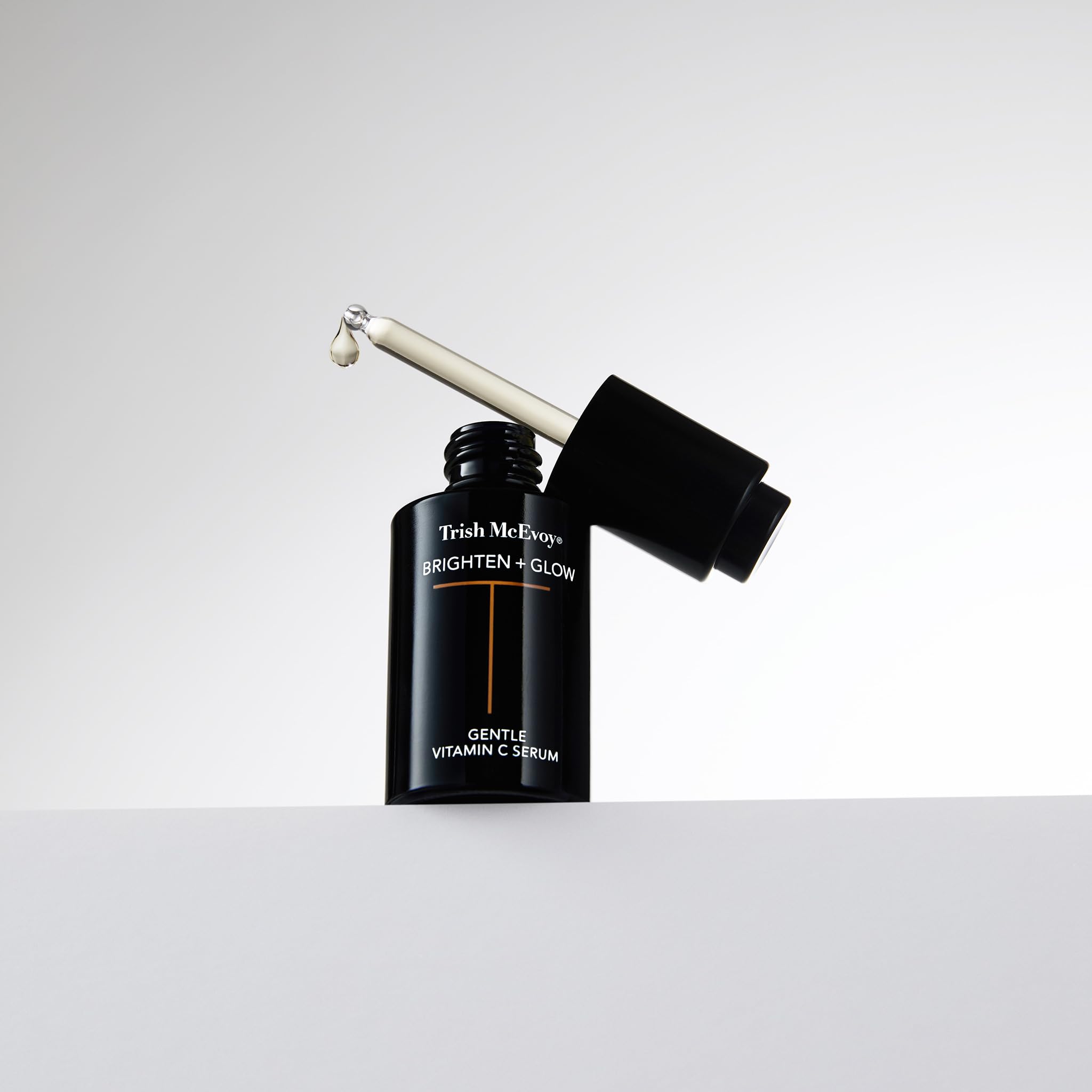 Trish McEvoy Brighten and Glow serum texture swatch shows smooth application.