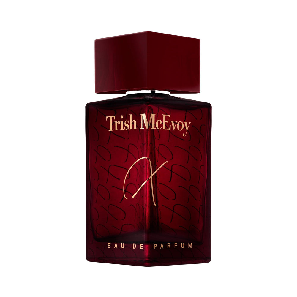 Trish McEvoy Fragrance X bottle pour reveals lavender and bergamot notes for daily calm.