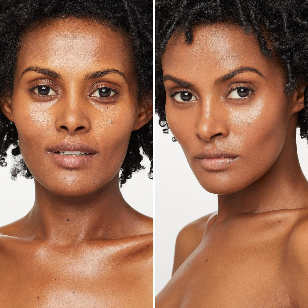 Swatched arm swatches of Trish McEvoy Gorgeous Foundation 10TWG showing undertone