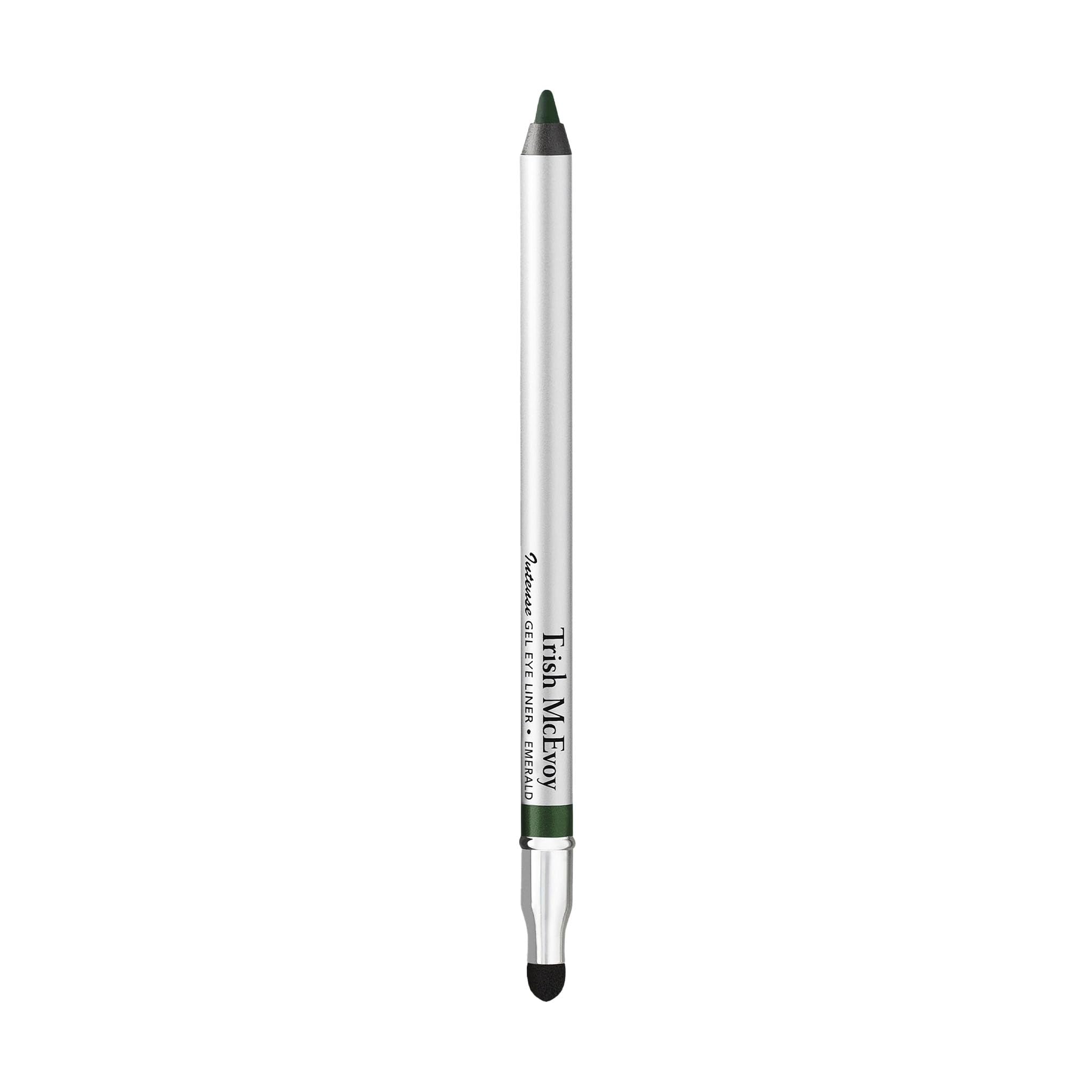 Trish McEvoy Emerald gel eyeliner pencil tip offers precise control for defined lines.