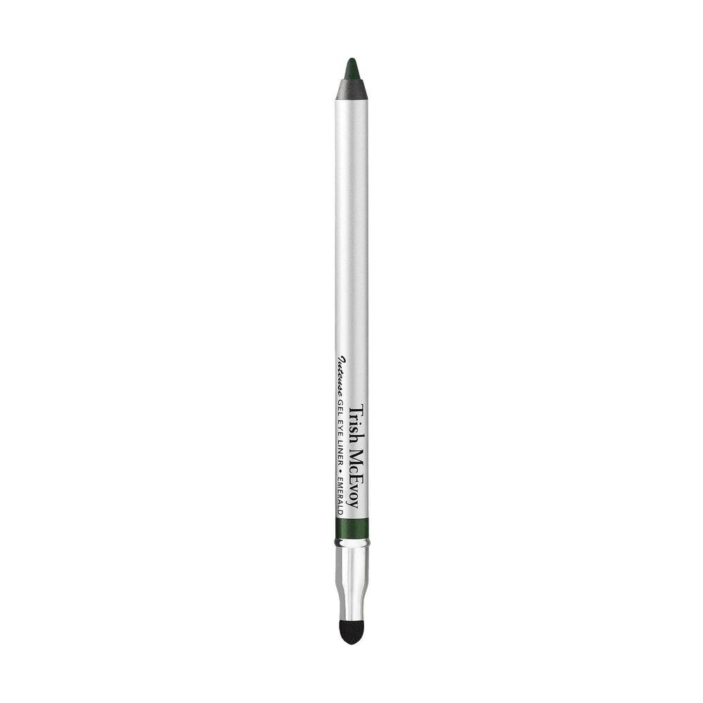Trish McEvoy Emerald gel eyeliner pencil tip offers precise control for defined lines.