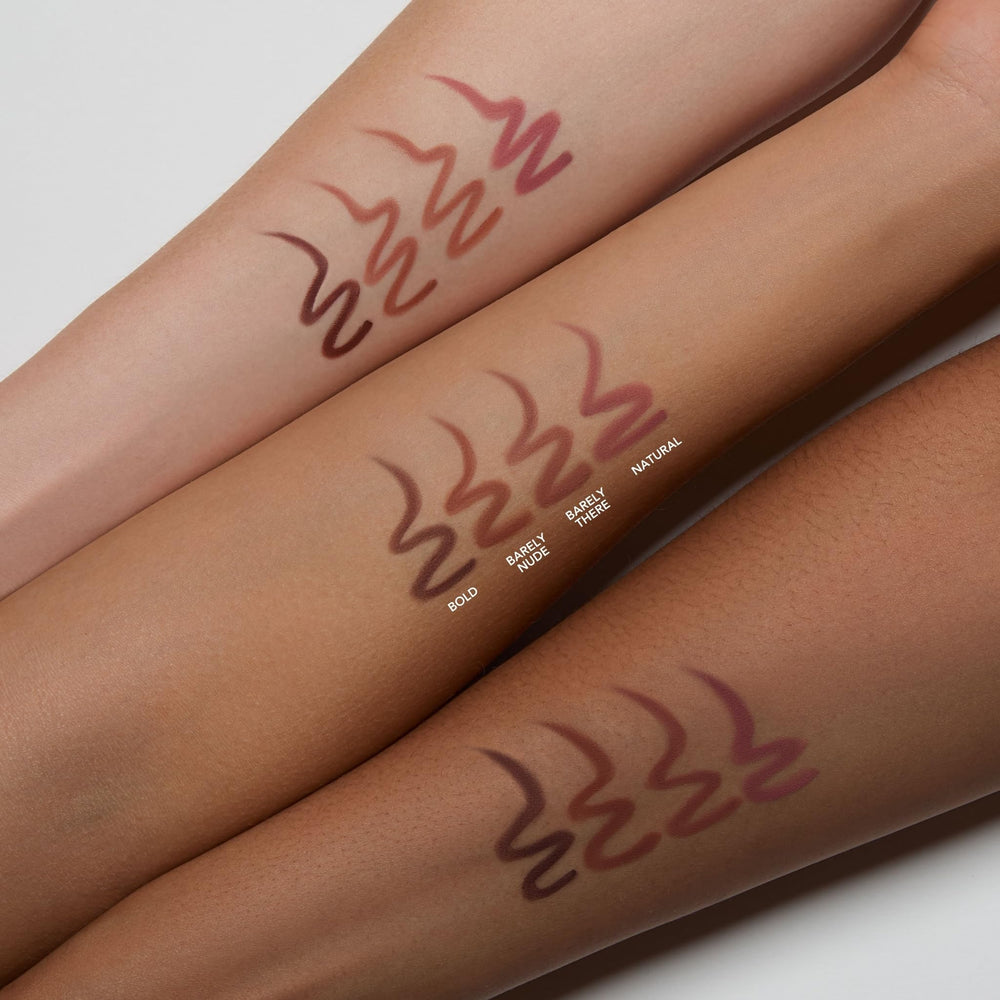 Trish McEvoy Shape & Enhance Lip Liner Bold finish showing feathering resistance in action