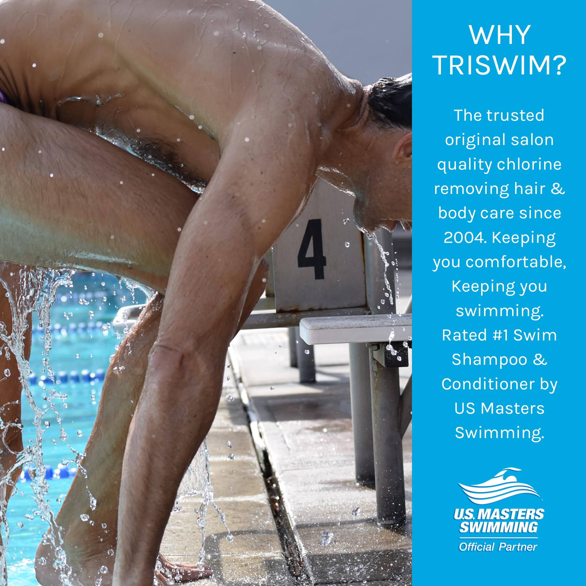 TRISWIM conditioner smoothing hair with salon-quality finish